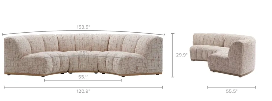 Outlet Marlow Curve Sofa 3 Seater Sofas