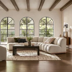 Fashion Marlow Performance Bouclé L-Shape Sectional Sofa Sectional Sofas