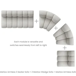 Discount Marlow Performance Bouclé Chaise Sectional Sofa Sectional Sofas