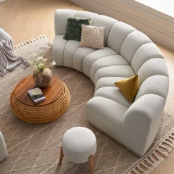 New Marlow Performance Bouclé Curve Sofa 3 Seater Sofas