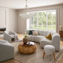 New Marlow Performance Bouclé Curve Sofa 3 Seater Sofas