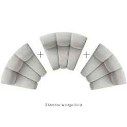 New Marlow Performance Bouclé Curve Sofa 3 Seater Sofas