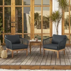 Clearance Maui Outdoor 2 Lounge Chairs & Side Table Set Small Outdoor Furniture|Outdoor Sofas