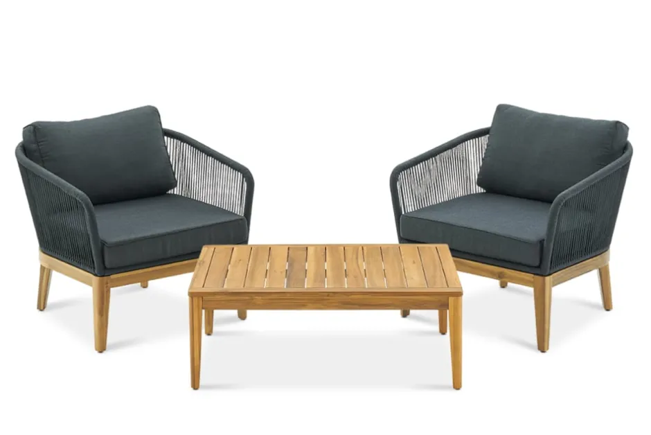 Clearance Maui Outdoor 2 Lounge Chairs & Coffee Table Set Small Outdoor Furniture|Outdoor Sofas