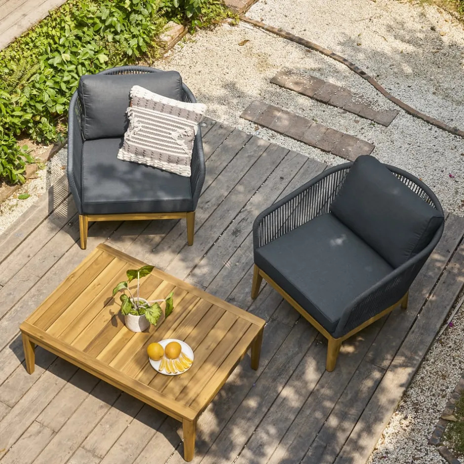 Clearance Maui Outdoor 2 Lounge Chairs & Coffee Table Set Small Outdoor Furniture|Outdoor Sofas