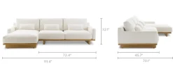 Discount Mori Performance Fabric Chaise Sectional Sofa Sectional Sofas