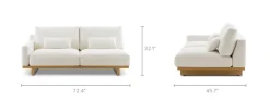 Best Mori Performance Fabric Single Arm 2 Seater Sofa Modular Sofas|Loveseats