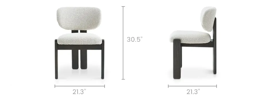 Fashion Oslo Performance Bouclé Armless Chair Small Dining Room Furniture|Dining Chairs