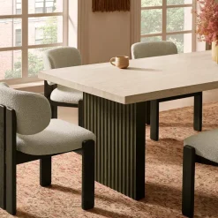 Fashion Oslo Performance Bouclé Armless Chair Small Dining Room Furniture|Dining Chairs