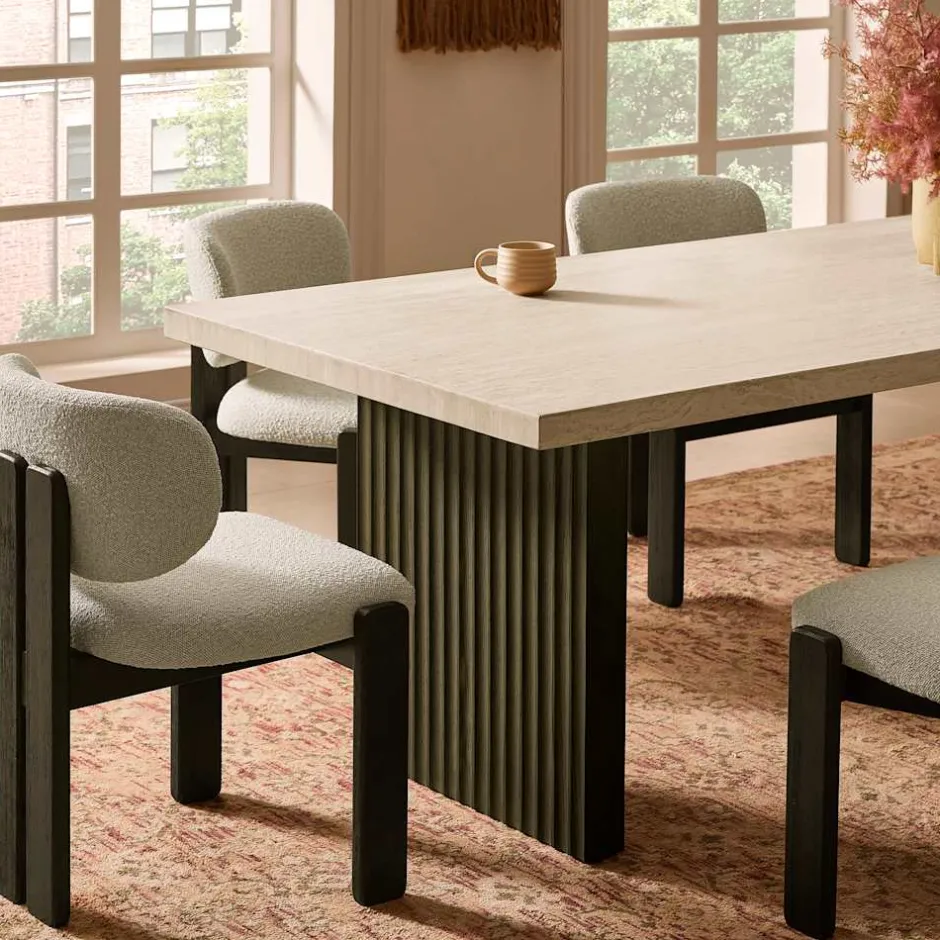 Fashion Oslo Performance Bouclé Armless Chair Small Dining Room Furniture|Dining Chairs