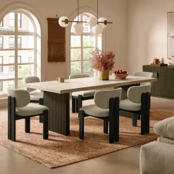 Fashion Oslo Performance Bouclé Armless Chair Small Dining Room Furniture|Dining Chairs
