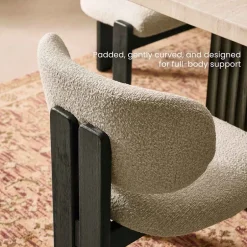 Fashion Oslo Performance Bouclé Armless Chair Small Dining Room Furniture|Dining Chairs