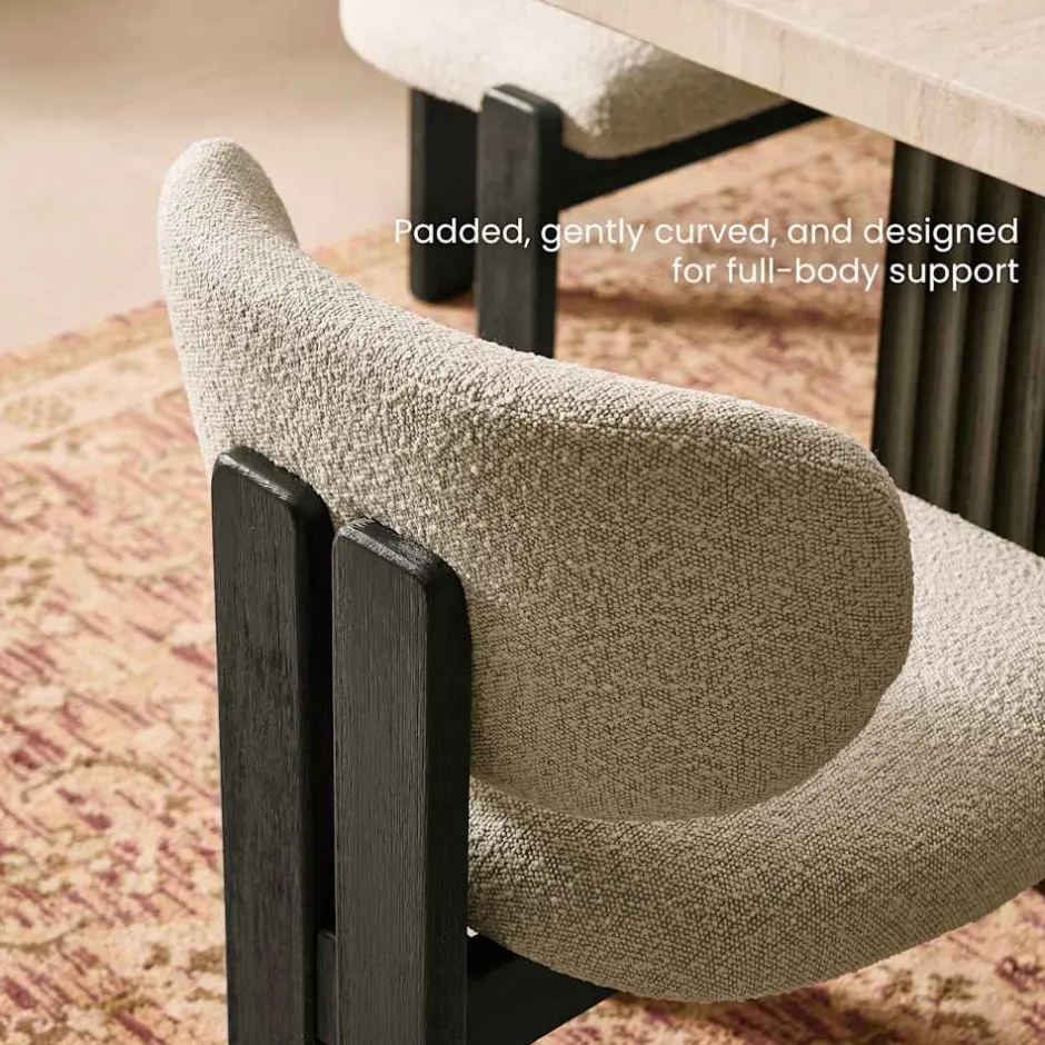 Fashion Oslo Performance Bouclé Armless Chair Small Dining Room Furniture|Dining Chairs