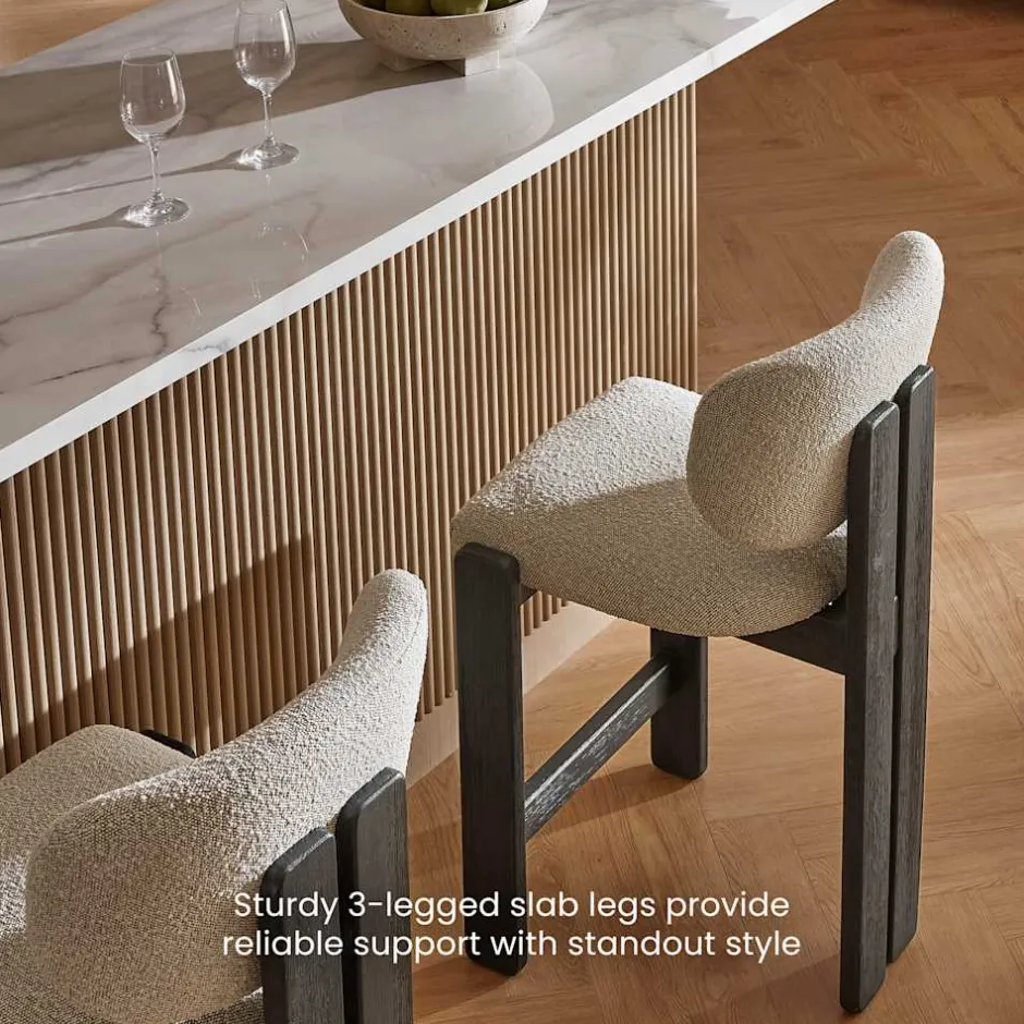 Fashion Oslo Performance Bouclé Armless Chair Small Dining Room Furniture|Dining Chairs