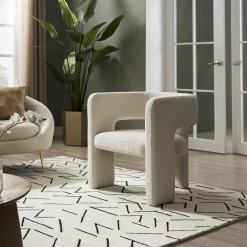 Clearance Paloma Bouclé Armchair, Snow Armchairs And Accent Chairs|Small Living Room Furniture