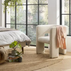 Clearance Paloma Bouclé Armchair, Snow Armchairs And Accent Chairs|Small Living Room Furniture