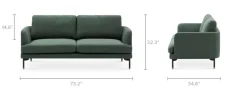 Discount Pebble Loveseat Small Living Room Furniture|Loveseats