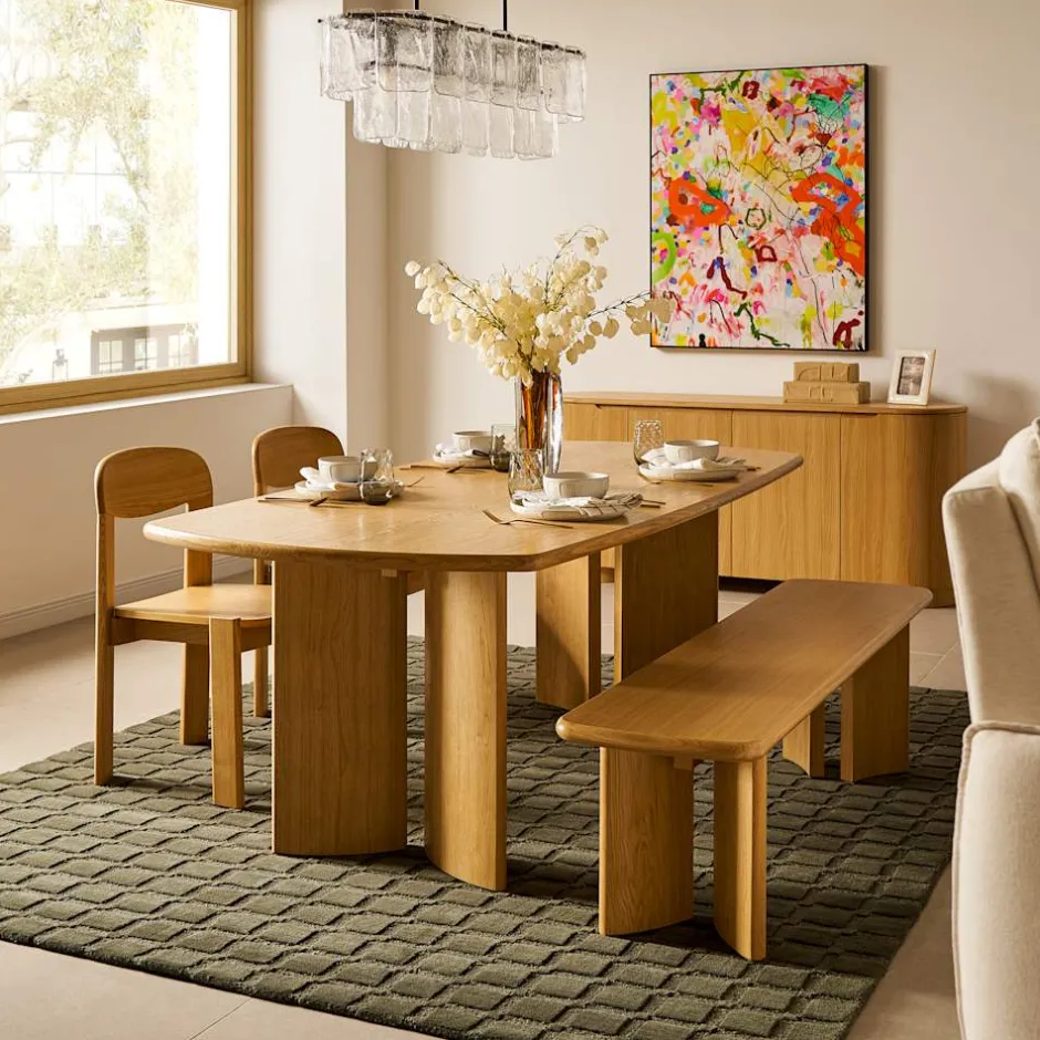Outlet Posey Dining Table with Bench Set Dining Room Furniture Sets|Dining Room Sets
