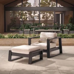 Clearance Rio Outdoor Lounge Chair & Ottoman Set Outdoor Lounge Chairs|Outdoor Furniture Sets