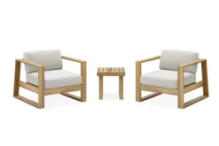 Hot Rio Outdoor Teak 2 Lounge Chairs & Side Table Set Outdoor Lounge Chairs|Outdoor Furniture Sets