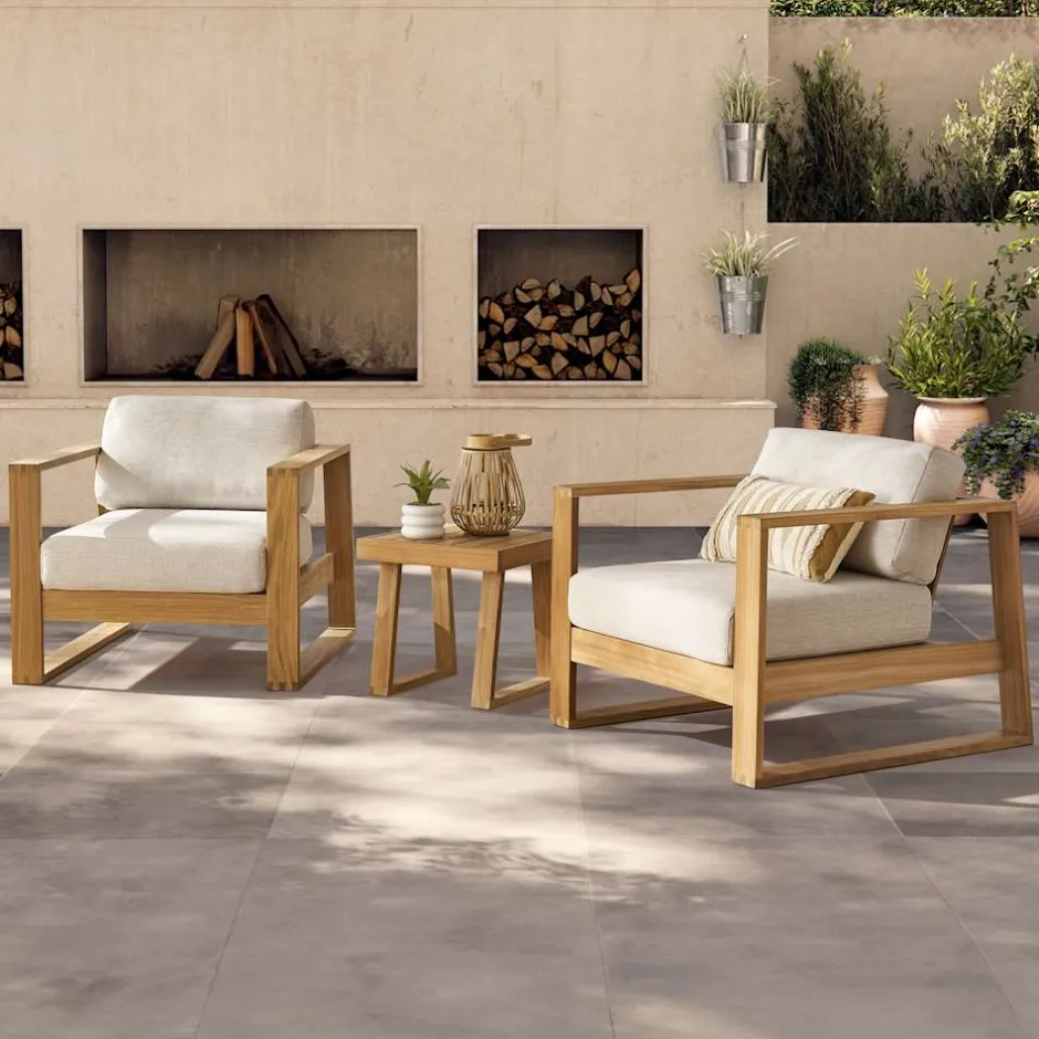 Hot Rio Outdoor Teak 2 Lounge Chairs & Side Table Set Outdoor Lounge Chairs|Outdoor Furniture Sets