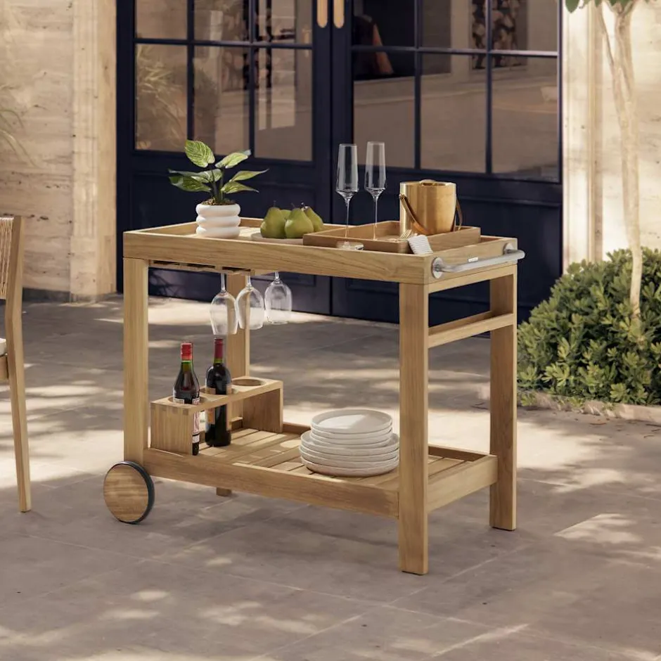 Discount Rio Outdoor Teak Bar Cart Sideboards & Buffet Cabinets