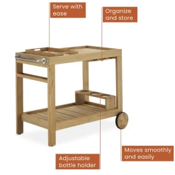 Discount Rio Outdoor Teak Bar Cart Sideboards & Buffet Cabinets