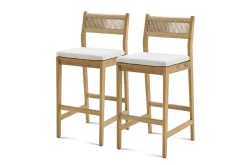 Clearance Rio Outdoor Teak Bar Stool Set Outdoor Chairs & Bar Stools|Stools & Bar Stools