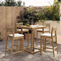 Discount Rio Outdoor Teak Bar Table & Stool Set Outdoor Dining & Bar Tables|Outdoor Furniture Sets
