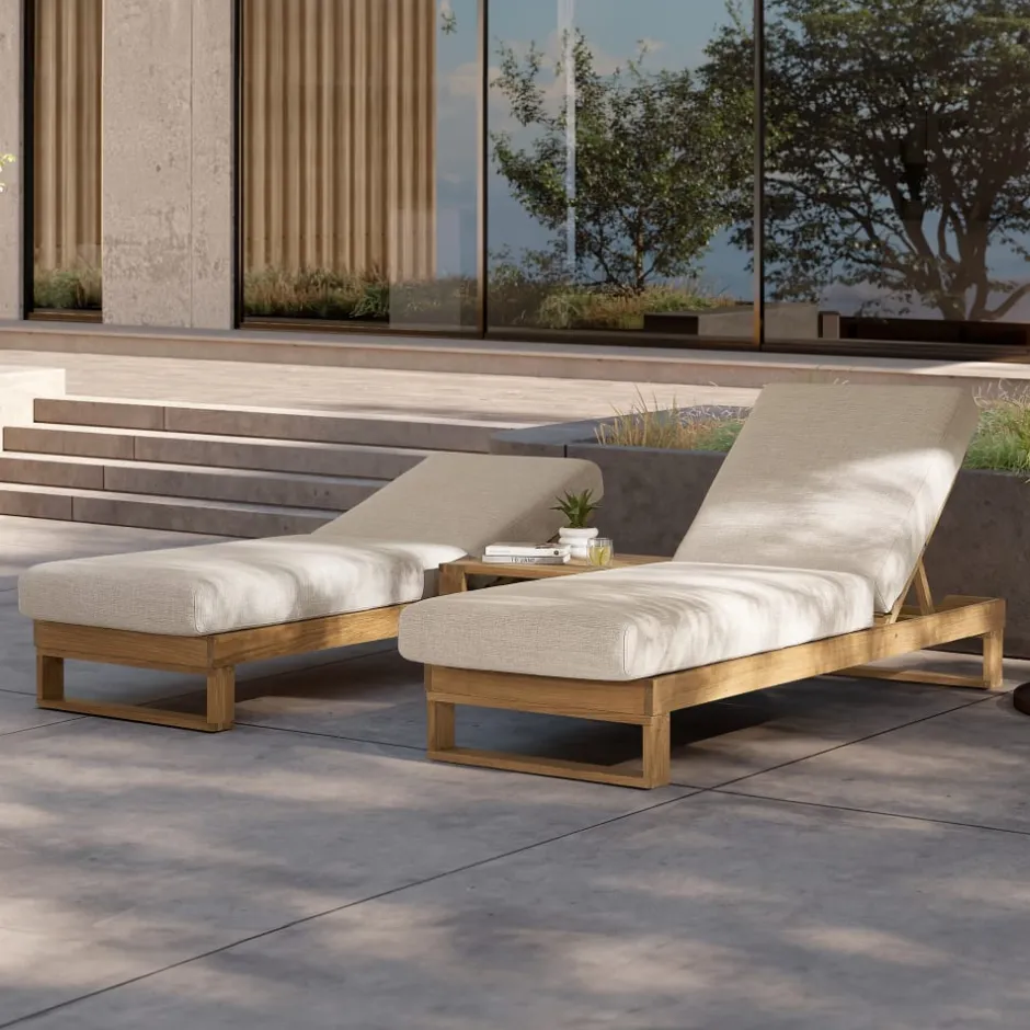 Fashion Rio Outdoor Teak Chaise Lounge Outdoor Lounge Chairs