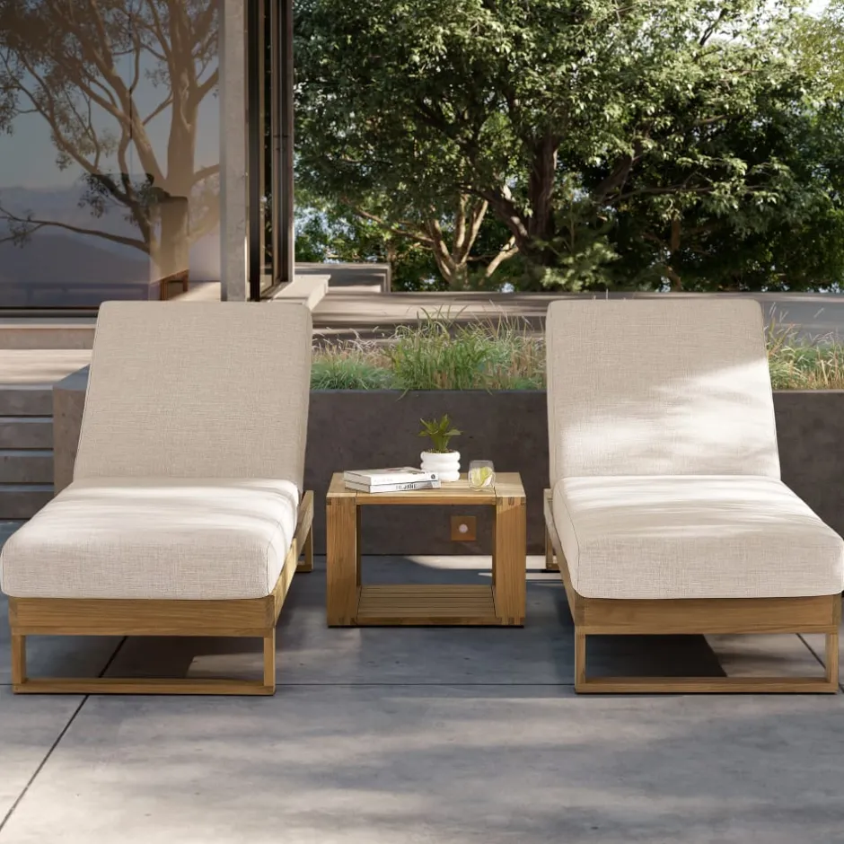 Fashion Rio Outdoor Teak Chaise Lounge Outdoor Lounge Chairs