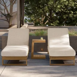 New Rio Outdoor Teak C-Side Table Small Outdoor Furniture|Outdoor Coffee & Side Tables