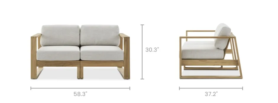 Outlet Rio Outdoor Teak Loveseat Outdoor Sofas