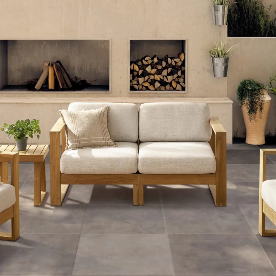 Outlet Rio Outdoor Teak Loveseat Outdoor Sofas