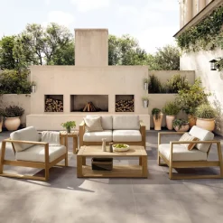 Outlet Rio Outdoor Teak Loveseat Outdoor Sofas