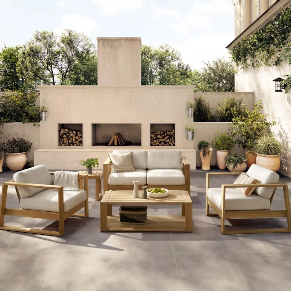 Outlet Rio Outdoor Teak Loveseat Outdoor Sofas