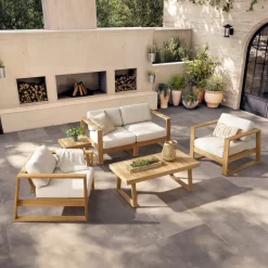 Outlet Rio Outdoor Teak Loveseat Outdoor Sofas