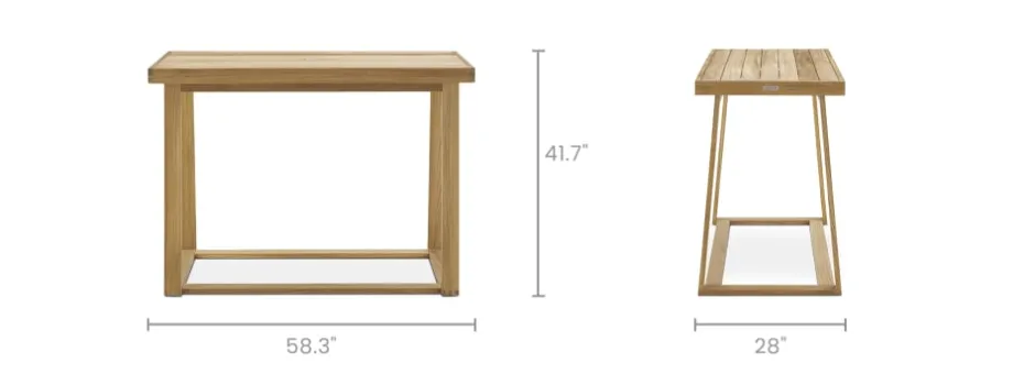 Hot Rio Outdoor Teak Rectangular Bar Table Outdoor Dining & Bar Tables
