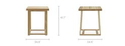 Fashion Rio Outdoor Teak Square Bar Table Outdoor Dining & Bar Tables