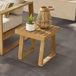 Clearance Rio Outdoor Teak Square Side Table Small Outdoor Furniture|Outdoor Coffee & Side Tables