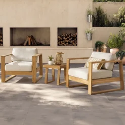 Clearance Rio Outdoor Teak Square Side Table Small Outdoor Furniture|Outdoor Coffee & Side Tables