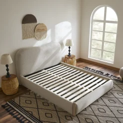 Online Rochelle Performance Bouclé Bed Small Bedroom Furniture|Beds & Bed Frames