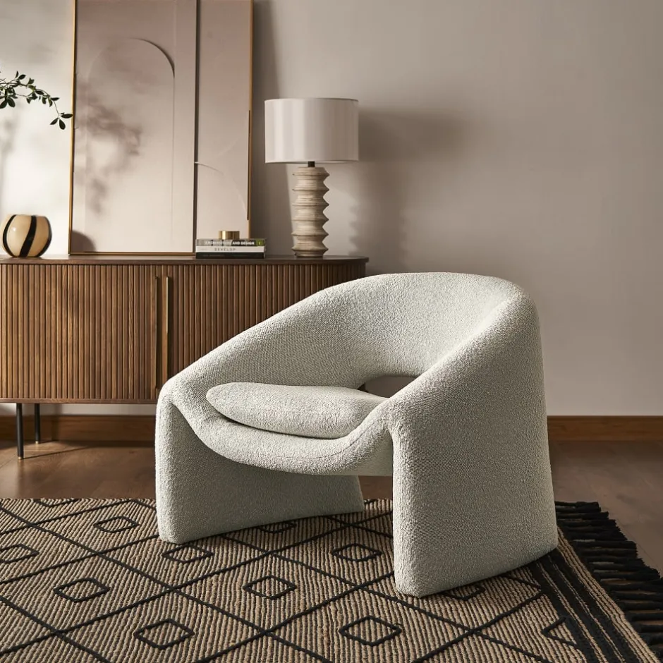 Fashion Sacha Performance Bouclé Armchair Armchairs And Accent Chairs
