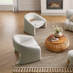 Fashion Sacha Performance Bouclé Armchair Armchairs And Accent Chairs