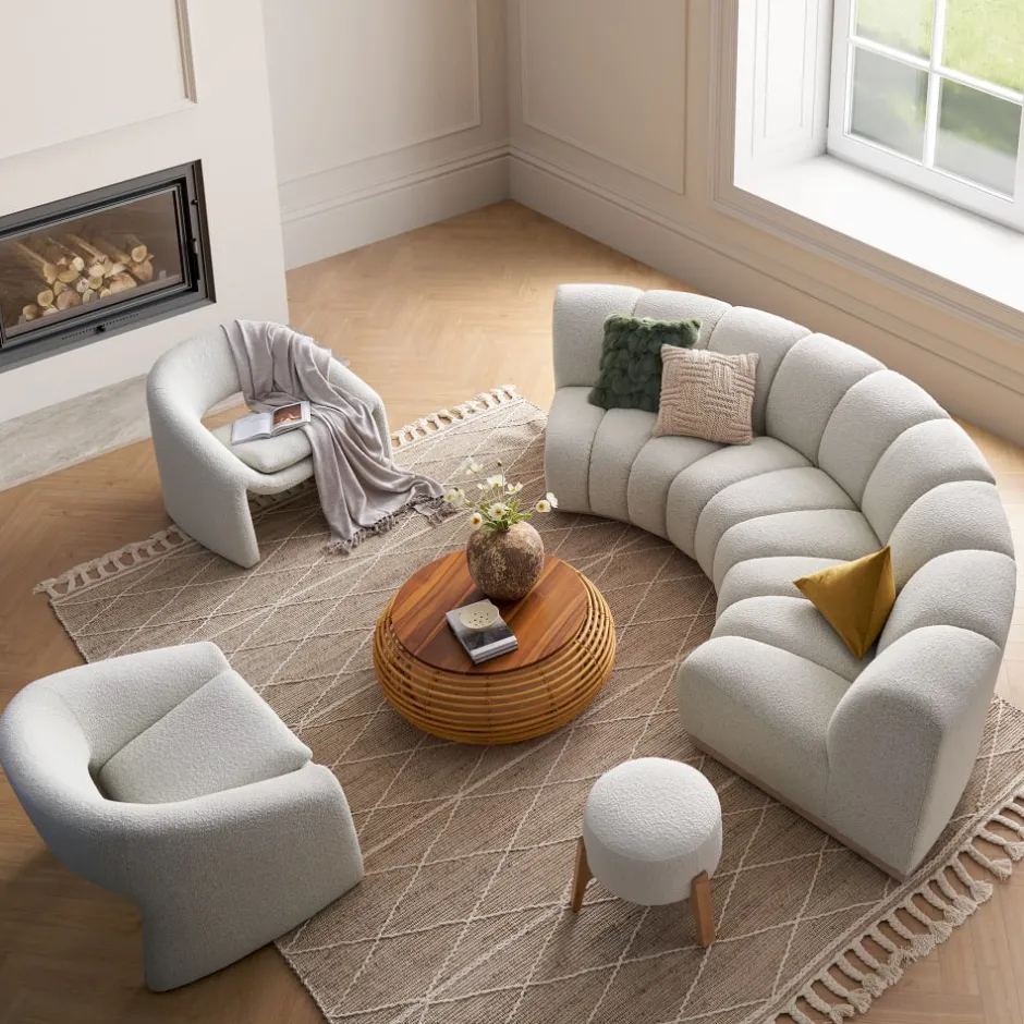 Fashion Sacha Performance Bouclé Armchair Armchairs And Accent Chairs
