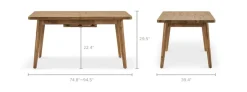 New Seb Extendable Dining Table, 74.8"-94.5" Dining Tables