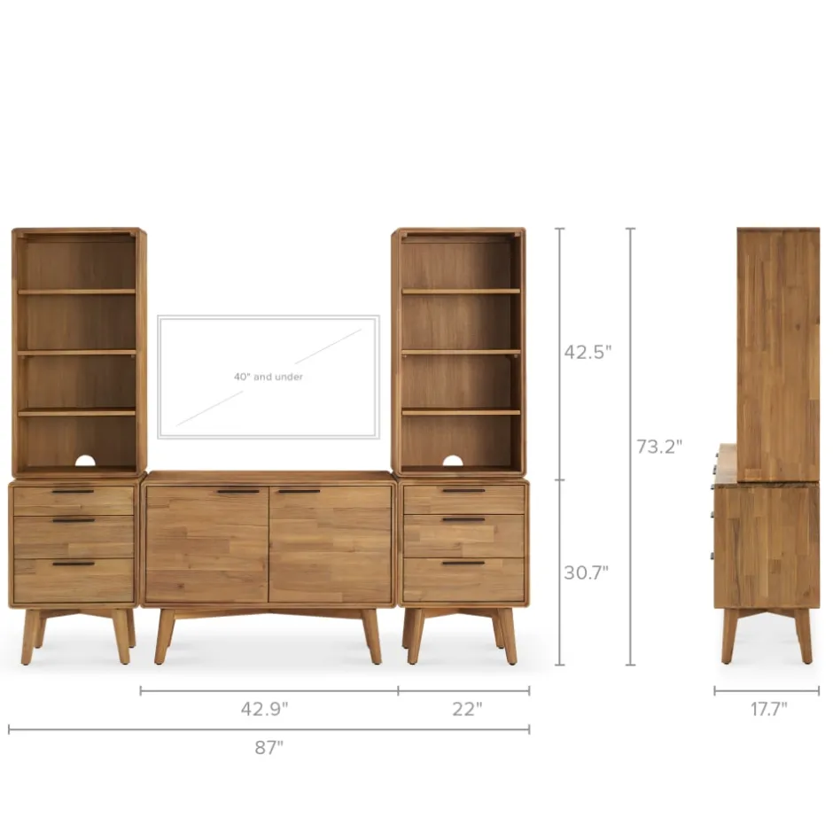 Discount Seb Media Console System Shelves & Bookcases|Tv Stands