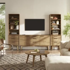 Fashion Seb Side Console with Hutch Small Space Storage|Shelves & Bookcases