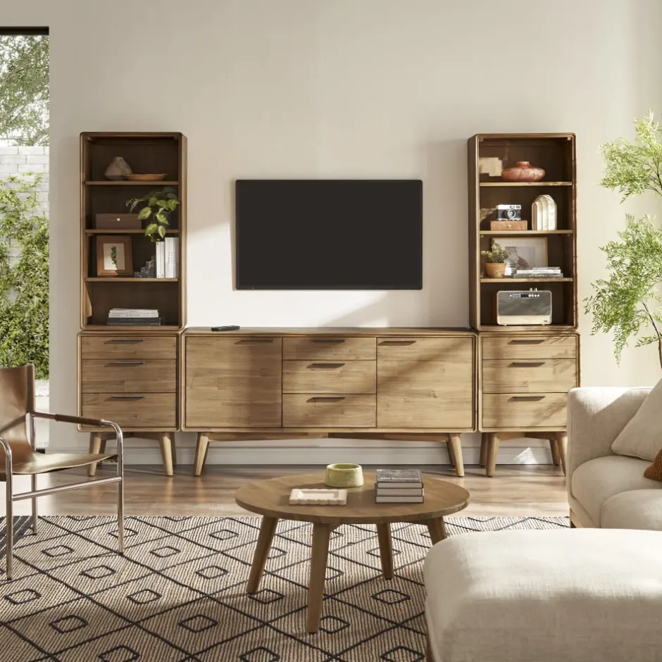 Fashion Seb Side Console with Hutch Small Space Storage|Shelves & Bookcases