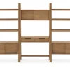 New Seb Wall Desk with Bookshelf Set Shelves & Bookcases